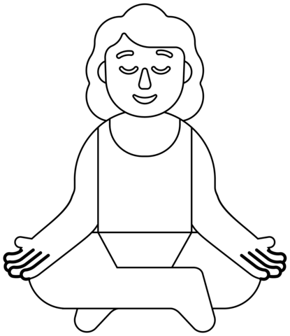 Woman In Lotus Position Emoji Coloring Page